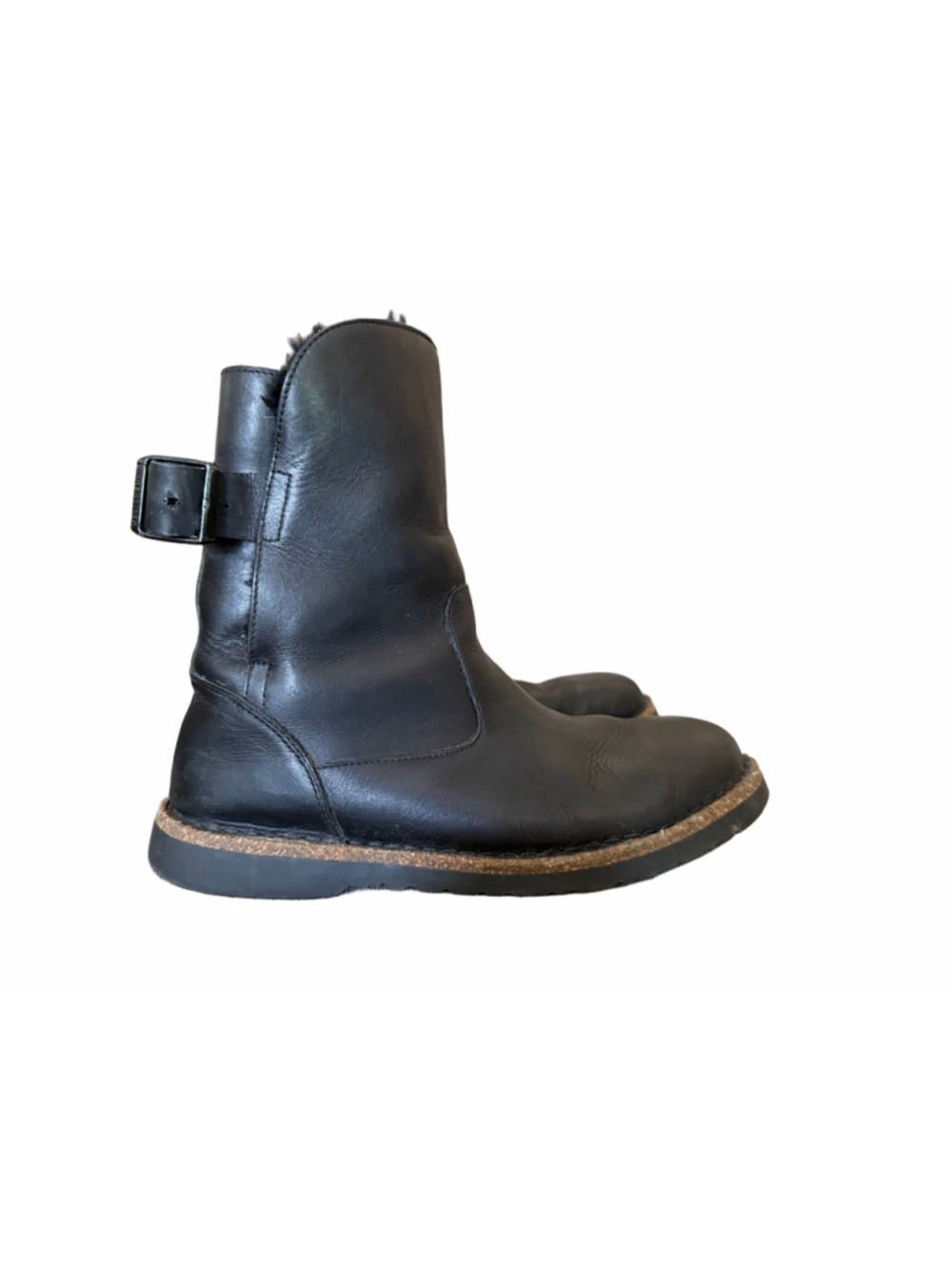 Birkenstock Uppsala Shearling Boots Womens US L8/M6 EU39 Black Lined Leather